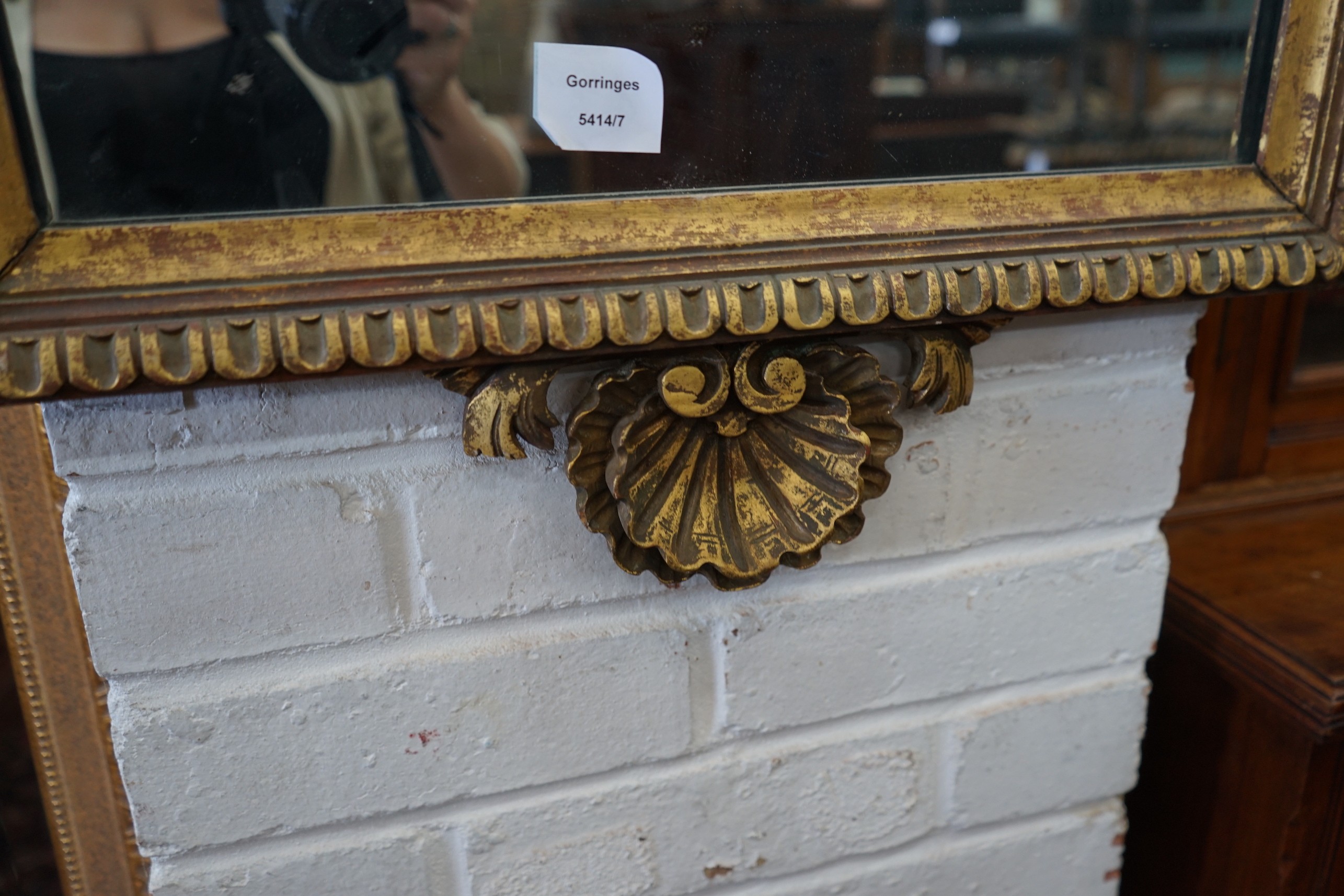 An 18th century style giltwood wall mirror, width 57cm, height 94cm